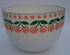 Vintage Enamelware Bowl Arabia Finland Kaj Frank White With Cherry Design picture