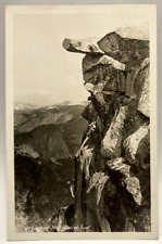 RPPC Overhanging Rock, Glacier Point, Yosemite, California CA Vintage Postcard picture