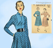Advance 6221: 1950s Stunning Misses Street Dress Sz 32 B Vintage Sewing Pattern picture