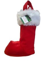 FREE STANDING Red Velvet Plush 3D Table Top Christmas Stocking Boot  14”H x 10