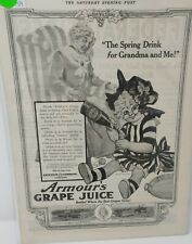 Vintage Antique 1914 Armour's Grape Juice Advertisement Chicago Ny Michigan picture