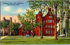 Vintage Postcard Campus View Yale University New Haven Conn Linen  picture