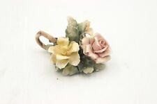 Visconti Mollica Capodimonte Rose Flowers Pink Yellow Porcelain Italy picture