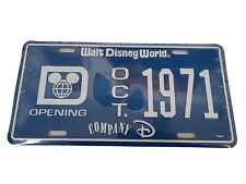 Walt Disney World Blue Metal License Plate Opening 1971 Company D Vintage '97 picture