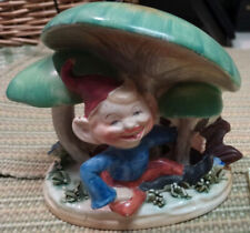 Made in Occupied Japan Magic Green Mushrooms GNOME ELF Figurine Pencil Holder picture