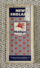 Vintage MOBILGAS Socony-Vacuum Gas & Oil Folding Road Map – NEW ENGLAND 1940s picture