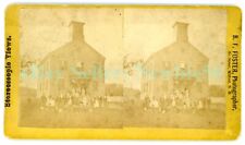 Shirley Mass MA - EARLY SCHOOL HOUSE - c1870s Large Mount Stereoview picture