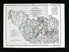1875 Ruger Civil War Map Atlanta Campaign Rome Kennesaw Marietta Georgia Battles picture