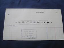 East Side Dairy Invoice Boise Idaho 191_  Antique Document picture