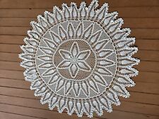 Large Round Crocheted Doily 42 Inch White Colored Doily ***See Description***  picture