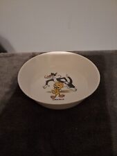 Vintage Sylvester & Tweety Looney Tunes Genuine Melamine Bowl picture