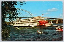 Boat~SS Delta Queen Steamboat On The Mississippi River~Small Boats~Vintage PC picture