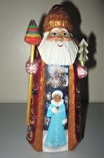Santa Claus Father Frost Ded Moroz Russian Carved Wood Christmas Figurine 7