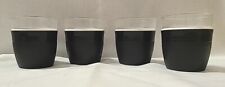Vintage Nile Cryst-O-Therm Tumblers Drink Kitchenware Black & Glass Set Of 4 picture