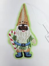 Garden Gnome With Candy Cane Felt Ornament Embroidered African American picture