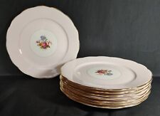 8 Pink Grosvenor China Salad Plates with Scalloped Rims picture