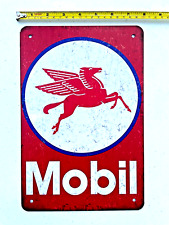 Vintage Mobil Gas Station Sign Mobil Oil Retro Tin Sign Metal Oil Signs Garage picture