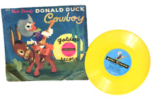 VTG 1950 LITTLE GOLDEN RECORDS~Disney~DONALD DUCK COWBOY~78 rpm YELLOW Record picture