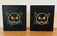 Vintage MCM Wire Cat Bookends picture
