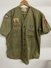 Vintage Boy Scouts Of America BSA Khaki Green Shirt w/ Patches 1970s picture