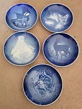 5-Royal Copenhagen Mother's Day Plates Cobalt Blue 1970, 71, 74, 75 And 77  picture