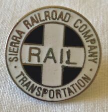 Vintage SIERRA RAILROAD TRANSPORTATION White LAPEL HAT PIN Back picture