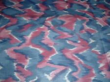 Vtg 80s NTT Fabrics Pink Blue Geometric Waves Quilt Sew Fabric 36x43 BTY #OB picture