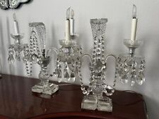 Antique pair of Schonbeck Crystal Girandole Candelabras electrified picture