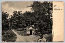 Old Log Cabin Soldiers Home Sitting On Rock Marshalltown IA C1901 Postcard F24 picture