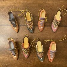 Kurt Adler Victorian Shoes Christmas Ornaments Resin 2” Lot of 8 Santas World J picture