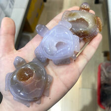 1pc Natural geode agate hand carved turtle Quartz Crystal Reiki healing random picture
