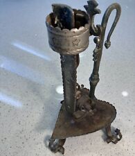 Rare antique iron candlestick, 18thC. picture