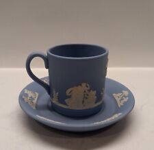 Vintage 1970s Wedgwood Jasperware Demitasse Cup and Saucer England picture