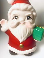 Vintage Christmas China Ceramic Santa Claus Coin Bank No Bank Plug picture
