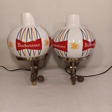 VTG Budweiser 1950-60s Bar Globe Wall Sconces Untested picture