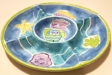 Hausen Ware Serving Tray Dip Vegetable Sea Life Fish Platter 14.75  Large picture