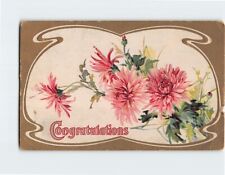 Postcard Congratulations Floral Design Embossed Card picture