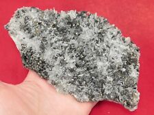 BIG AAA Quartz Crystal Cluster on Sphalerite With Pyrite Crystals Peru 876gr picture
