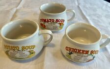 Vintage 1970’s Dat'l Do-It Inc Soup Bowls Mugs Cups With Recipes Set Of 3 picture