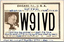 1936 QSL Radio Card W91VD Chicago Illinois Amateur Radio Station, Postcard picture