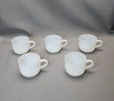 Vintage Jeannette Della Robbia Fruit Fruits Coffee Tea Cups Milk Glass Set of 5 picture
