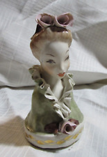 Victorian Lady Floral lBonnet and Green Wrap Cordey Cybis Figurine 5001 / 23 6