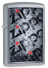 Zippo Windproof Lighter With Zippo Logos, Diamond Plate, 29838, New In Box picture