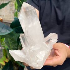 1105G Large Natural White Clear Quartz Crystal Cluster Rough Healing Specimen picture
