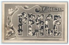 c1905 Greetings Peace Large Letters Pretty Woman Rotograph RPPC Photo Postcard picture