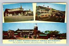 Cohasset Harbor MA-Massachusetts, Hugo's Three Intl Restaurants Vintage Postcard picture