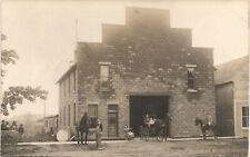 LIVERY STABLE antique real photo postcard rppc c1910 HORSE & CAR BARN picture