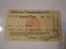 1944 OKLAHOMA TRANSPORTATION COMPANY PASS TRAVEL CARD 4