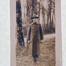 RPPC WWI  US Army Soldier Wearing Trench Coat Infantry Doughboy picture