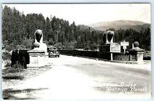 1930s Klamath River California Douglass Bridge Postcard RPPC Hwy 101 Ford Car A9 picture